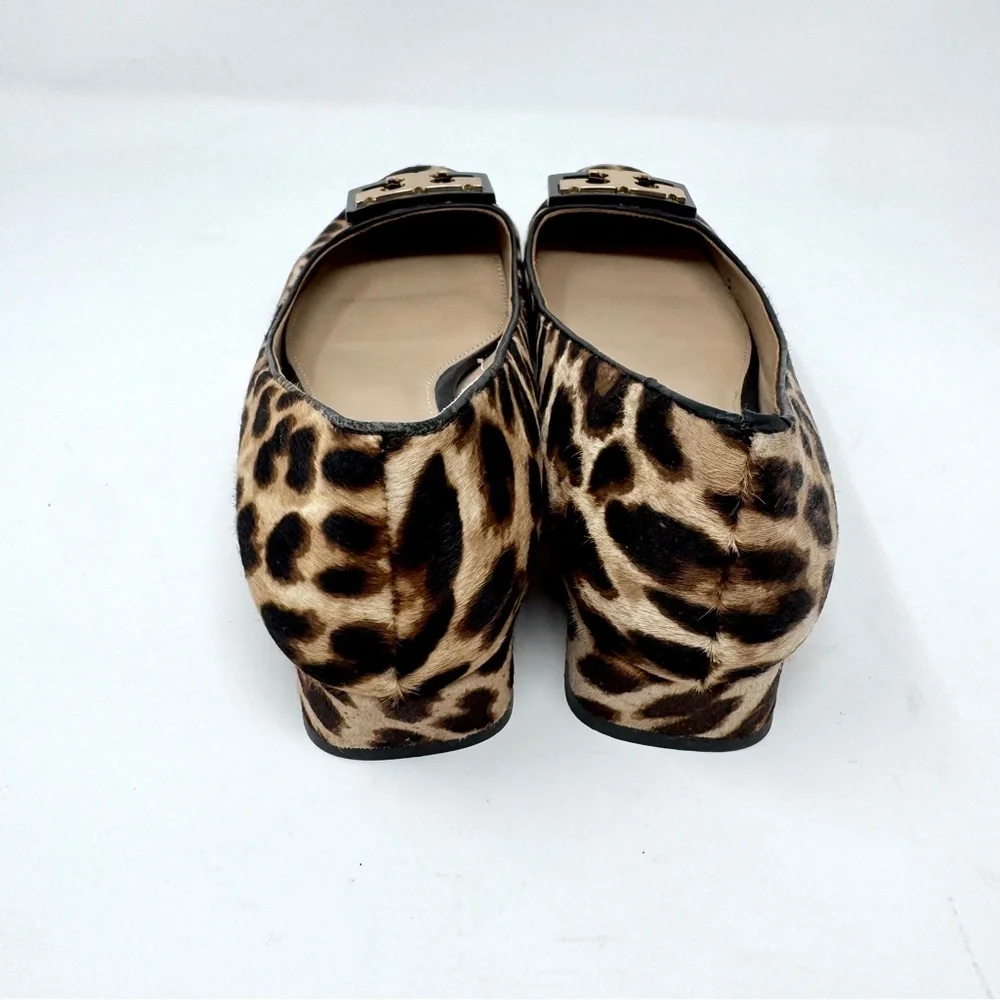 Tory Burch Gigi Calf Leopard Hair Block Heel Pumps